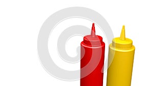 Animated ketchup and mustard bottles