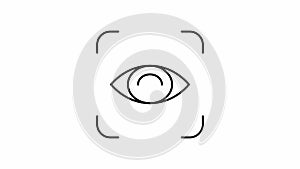 Animated line icon of Eye Scan.