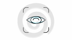 Animated line icon of Eye Scan.