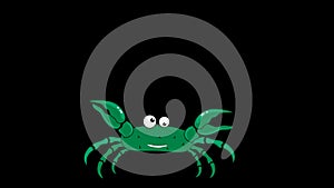 Animated little crab on a blank background. For the project. Animation for embedding in a video.