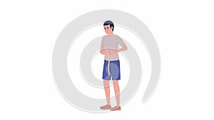 Animated man tracking waistline