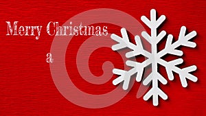Animated Merry Christmas Happy New Year greeting with typing chalk text white snowflake on red background