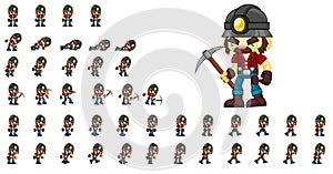 Animated Miner Character Sprites