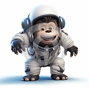 Animated Monkey In Space Suit: Tiago Hoisel Style Art photo