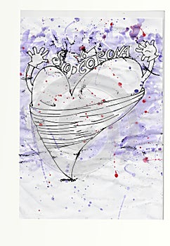 Heart Animated symbol, with bandana anti covid 19 photo
