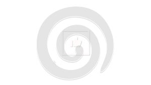 Animated Mouse cursor clicks on the square thumbs up  icon . Thumb up. Loop animation on white background