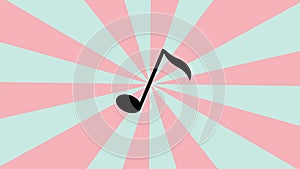 animated musical notes with a rotating background