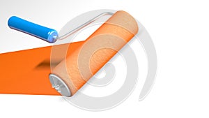 Animated orange paint roller