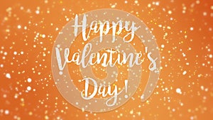 Animated orange yellow Happy Valentine`s Day greeting card