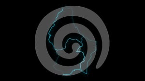 Animated Outline Map of Luxembourg with Districts