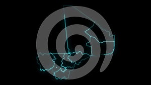 Animated Outline Map of Mali with Regions