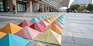 Animated paper shape background, loopable element, 3D animation, 4K