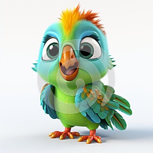 Animated Parrot: A Cool Cartoon Bird In Pixar Style