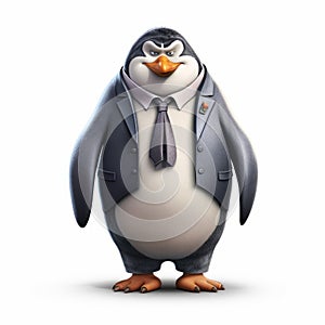 Animated Penguin Celebrity Portrait In Business Attire