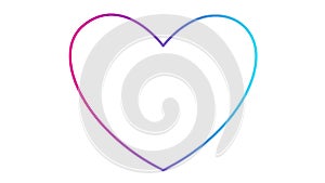 Animated pink blue linear pounding heart. Looped video of beating heart. Concept of love, health, passion, medicine.