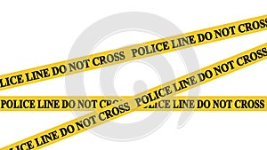 Animated police line do not cross in high resolution