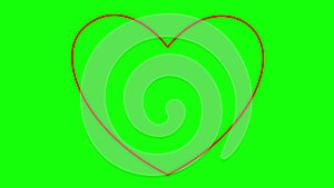 Animated red linear pounding heart. Looped video of beating heart. Concept of love, health, passion, medicine.
