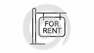 Animated for rent sign linear icon