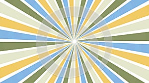 Animated Retro Sunburst Blue Rays. Sunbeam or vintage rotating beams. Comic or cartoon animation background