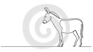 animated single line drawing of a donkey