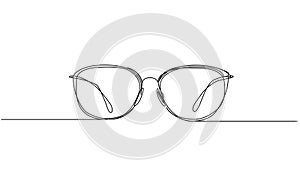 animated single line drawing of pair of eyeglasses