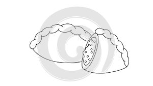 Animated sketch of the typical Italian food Calzone icon