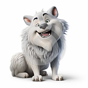 Animated Sleddog Illustration In Pixar Style