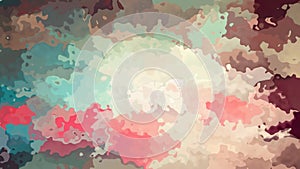 Animated stained background seamless loop video - watercolor splotch effect - beige brown teal blue green pink taupe mauve color
