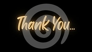 Animated text thank you card, thank you digital card to be sent electronically