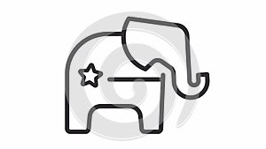 Animated thin line Republican Party icon
