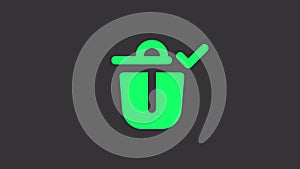 Animated trash can white solid icon