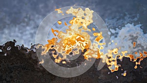 animated twinkling stained background full HD seamless loop video - watercolor splotch liquid effect - color fiery hot gold