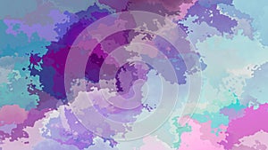 Animated twinkling stained background seamless loop video - watercolor splotch effect purple violet lavender turquoise blue