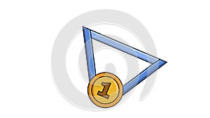 animated video of the 1st place medal icon on white background