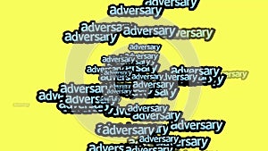 animated video scattered with the words ADVERSARY on a yellow background
