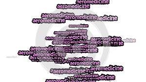 animated video scattered with the words AEROMEDICINE on a white background