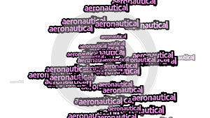 animated video scattered with the words AERONAUTICAL on a white background