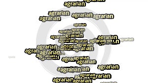 animated video scattered with the words AGRARIAN on a white background