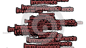 animated video scattered with the words IMMANENCE on a white background