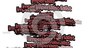 animated video scattered with the words IMPERIALIST on a white background