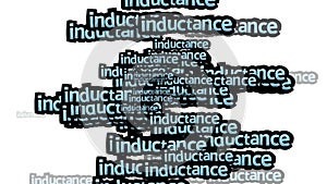 animated video scattered with the words INDUCTANCE on a white background