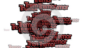 animated video scattered with the words TREMOR on a white background