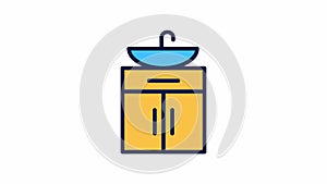 Animated washstand color icon