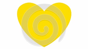 Animated yellow pounding heart. Looped video of beating heart. Concept of love, health, passion, medicine.