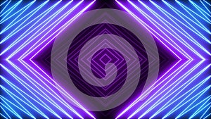 Animated zig zag neon light seamless loop modern motion graphics background