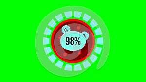 Animation of 98% blood oxygen saturation level