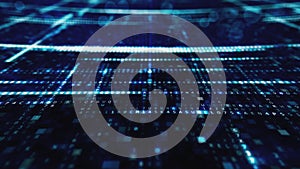 Animation of Abstract Blue Technology Background. Hexadecimal Computer Code. Programming Coding Hacker concept 3d illustration