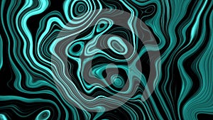 Animation - abstract turquoise patterns with fluid black lines