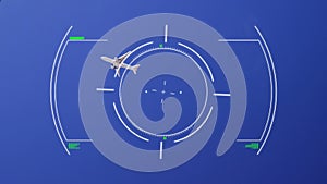 Animation of air traffic control system with aeroplane in background