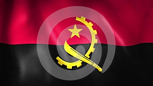 Animation of Angolan flag. 4K. Angola flag flying,